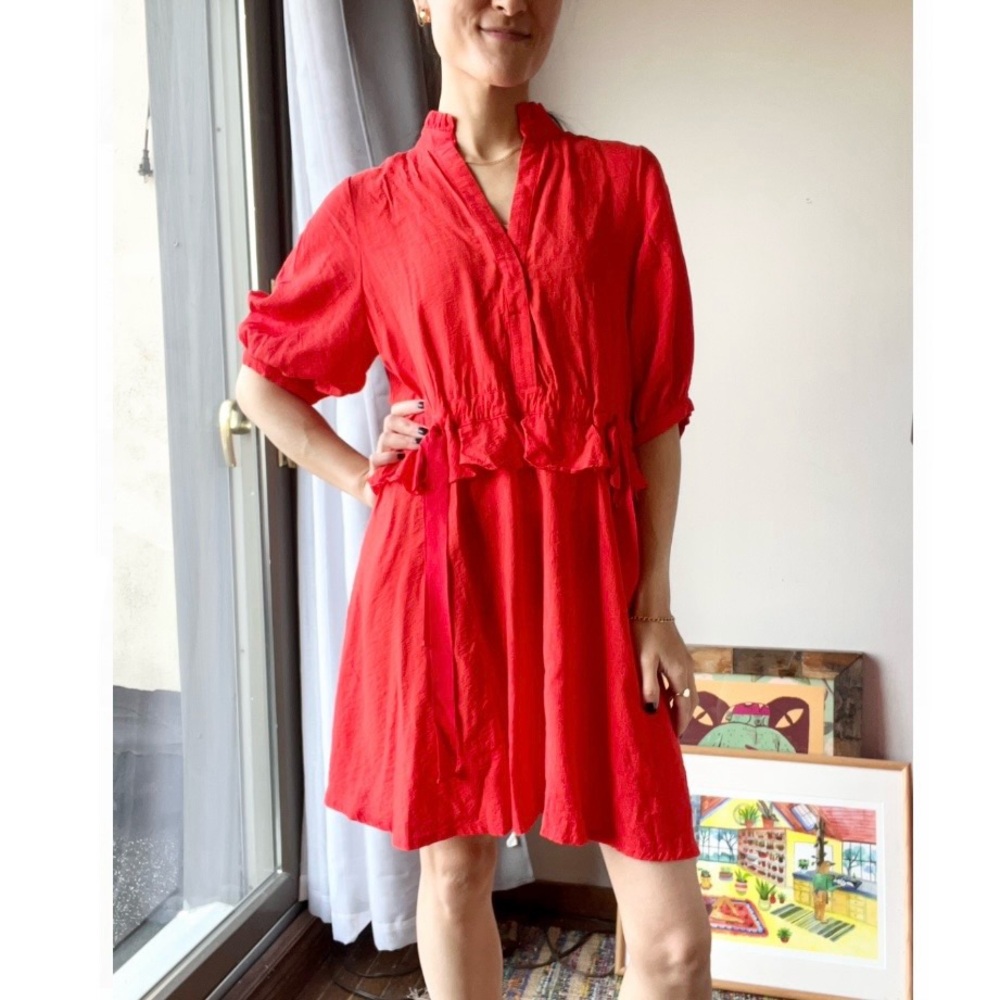 WRAY red ribbon tie dress